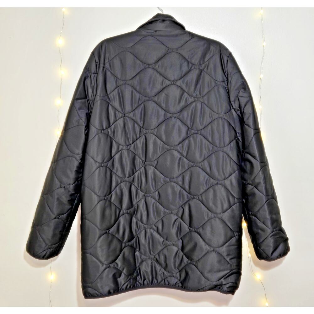 QUINCE Women's Featherless Quilted Long Puffer Jacket Size Large Black Outerwear - Picture 8 of 16